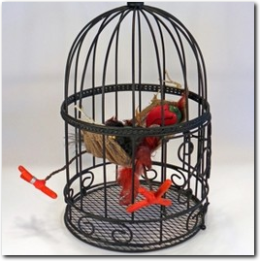 Metall Vogelkäfig für witzige Dekorationen.