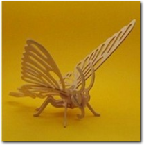 Schmetterling 3D Holz Puzzle unbemalt.