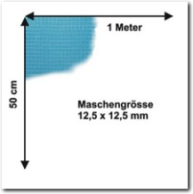 Drahtgitter 1 Meter x 50 cm mit 12,5 mm Maschengrösse.
