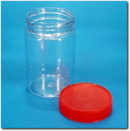 2 dl Dose mit rotem Schraubdeckel.