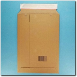 Kartonkuvert B4 braun mit selbstklebendem Schnellverschluss.