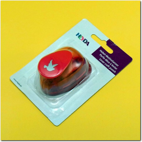 Original verpackter Heyda Hebel Motivstanzer kleine Taubenform.