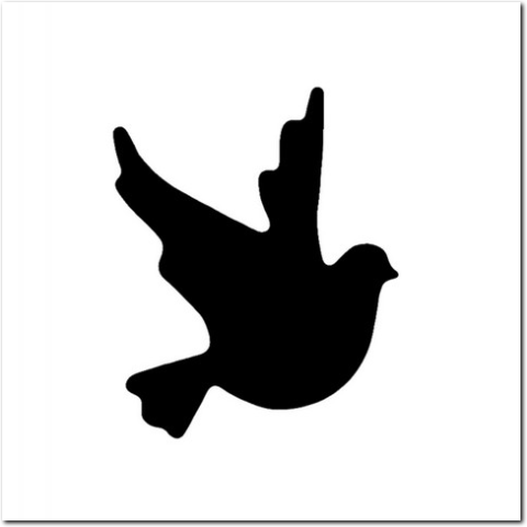 Mit dem Heyda Hebel Motivstanzer ausgestanztes grosses Taubenmotiv.