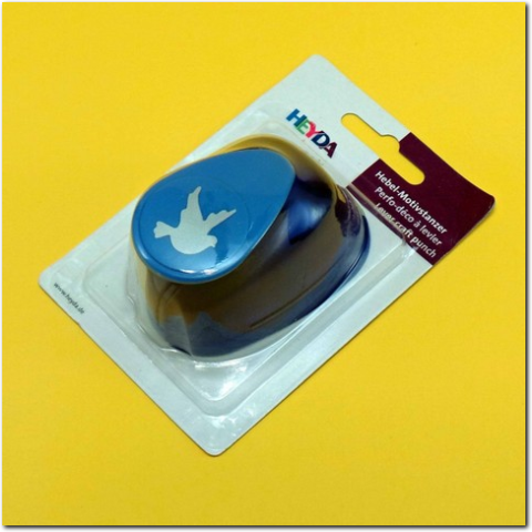 Original verpackter Heyda Hebel Motivstanzer grosse Taubenform.