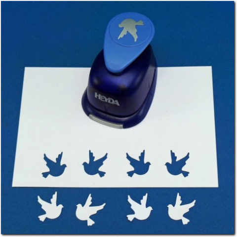 Grosse Taubenform Motive mit dem Heyda Hebelwerkzeug ausstanzen.