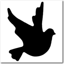 Mit dem Heyda Hebel Motivstanzer ausgestanztes grosses Taubenmotiv.