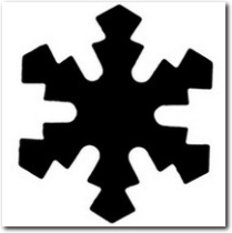 Mit dem Motivstanzer hergestellter Eiskristall.