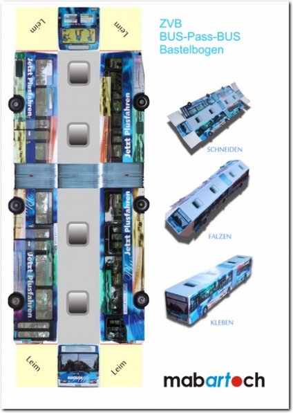 Bus Bastelbogen Vorlage zum downloaden.